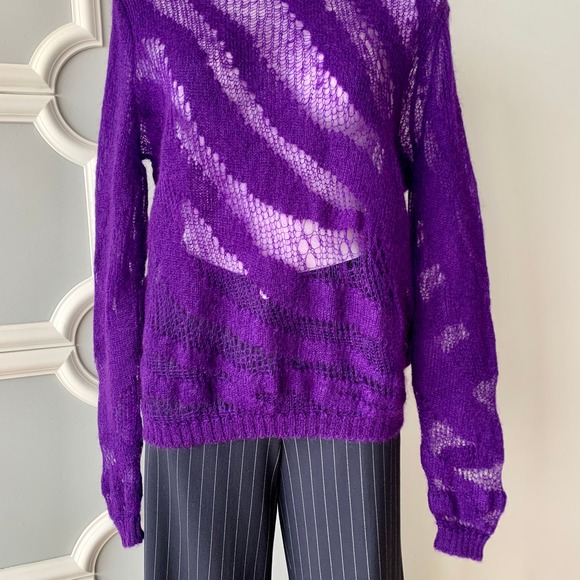 Roberto Cavalli Tiger Print Oversized Mohair Sweater Size 8 - Picture 4 of 14